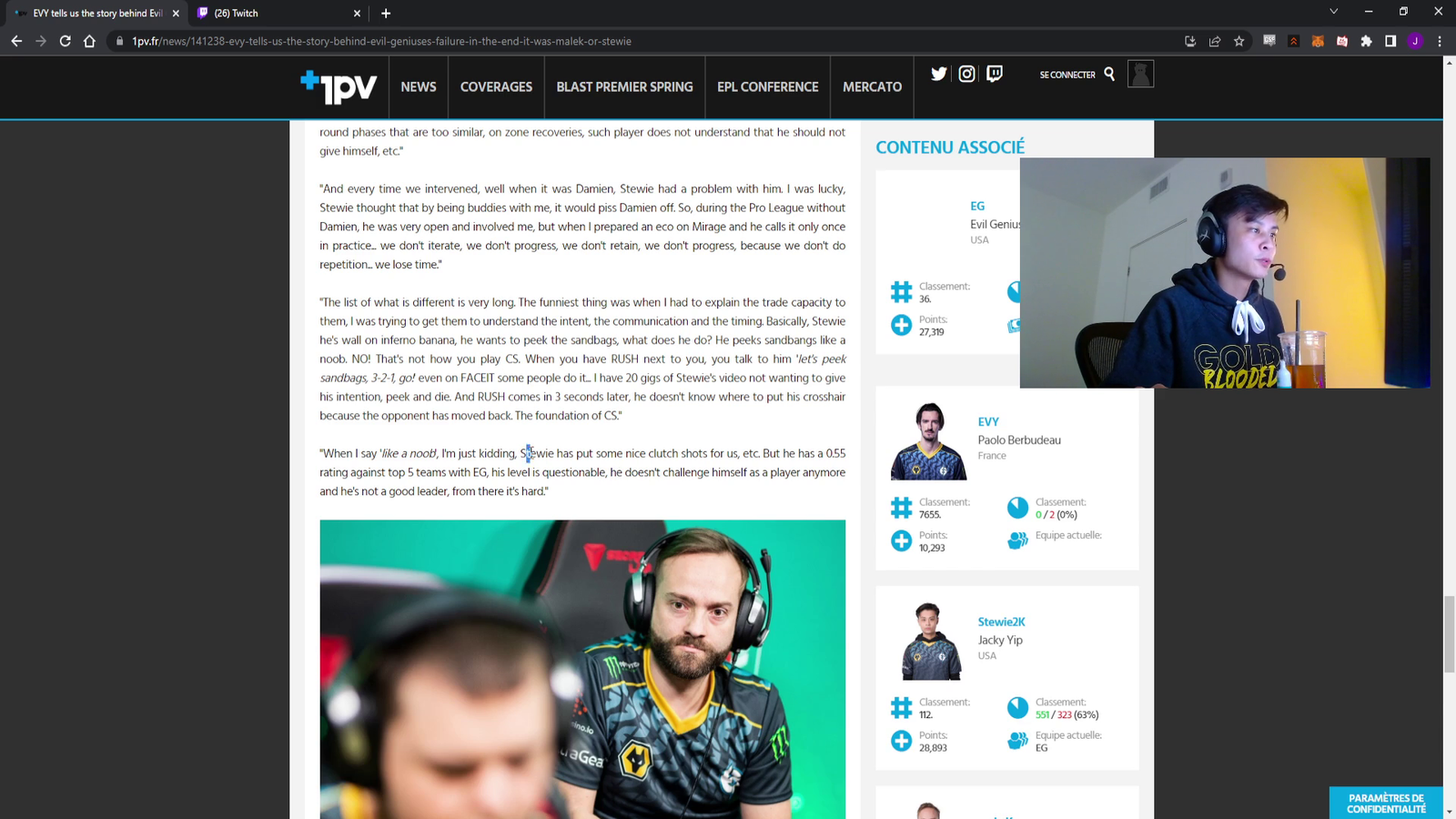 Stewie2k responds to former EG assistant coach blaming him and Malek for the downfall of EG