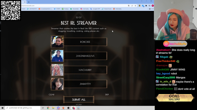 Hachu votes the best IRL streamer