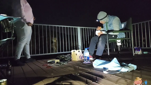 Russel litters while fishing