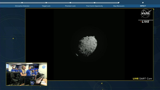 NASA Satellite crashing into asteroid POV