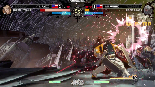 Winners Semi Finals match of Guilty Gear Strive at Combo Breaker ends with a double KO in game 5 forcing another round