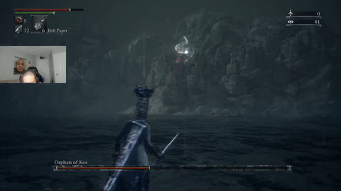 Erobb's controller dies just as he starts to kill a Bloodborne boss