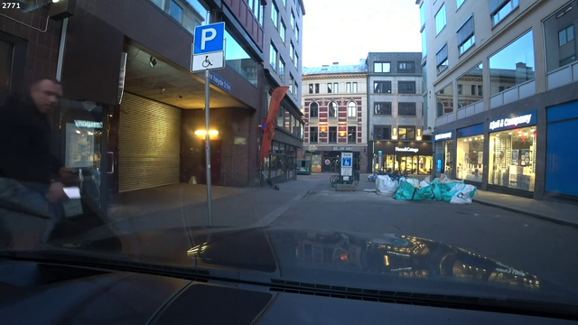 knut almost knocks down a sign