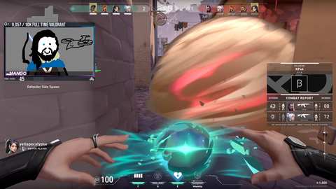 mang0's teammate in valorant sees 4 guys jump in unison and screams