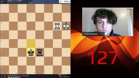 Hans Niemann's heart rate reaches 163 during a chess time scramble