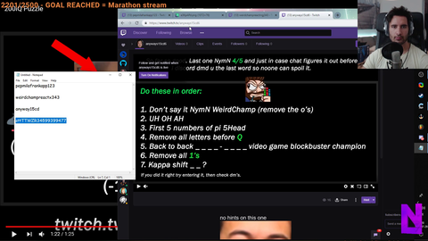 NymN finishes a creative twitch tresure hunting game