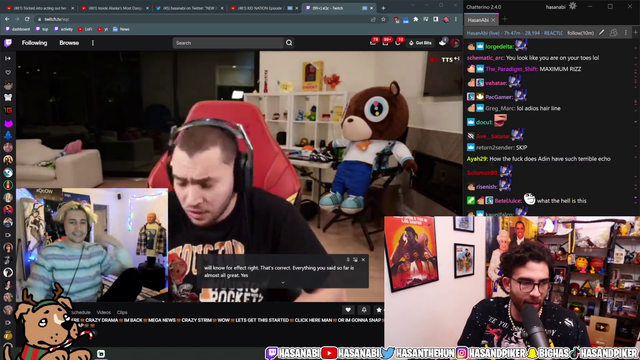 XQC x Adin conversation