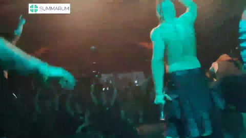 Finnish artist attempts to crowd surf during a performance