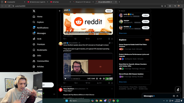 xQc has a interesting take on recent drama