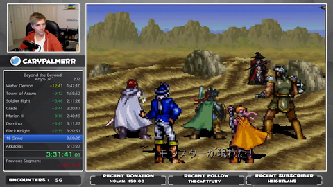 Speedrunner loses world record pace run 3.5 hours in to a .006% chance instant death encounter.