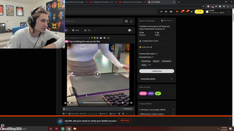 xQc reacts to interpretation of him building new PC