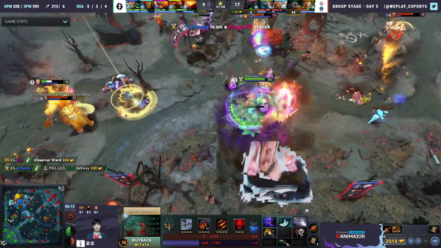 Arteezy cliffed 3 times in 2 mins