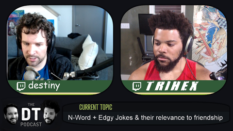 Trihex gets frustrated and emotional after talking with Destiny about using the N word