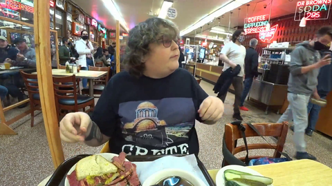 AndyMilonakis - Andy's balls cause distraction in the diner