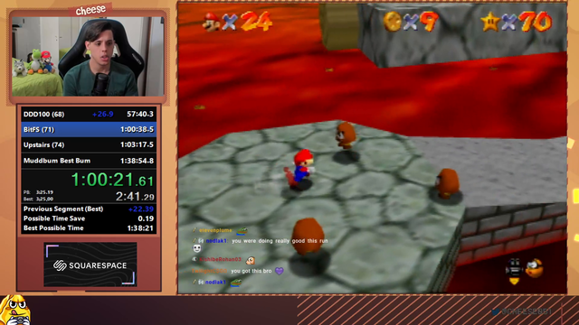 Cheese rages when failing Super Mario 64 speedrun