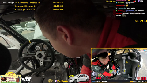 After an engine on fire, an overnight engine swap, power steering failure, a massive oil leak ends the Rally for Pablo and the twitch funded rally car