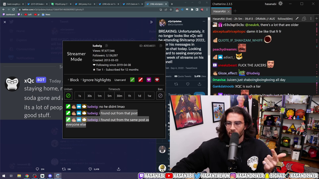 Hasan on xqc's recent behavior