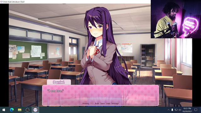 Danny Brown plays Doki Doki Literature Club live on stage for three hours