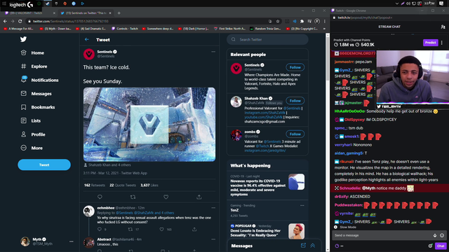 Myth sees nothing special on his twitter feed