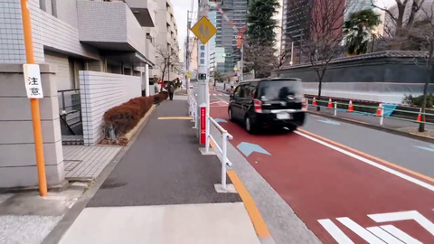 Japanese man almost hit by car