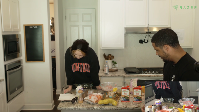 Nick drowns a fly in Brilenas meatball mix.