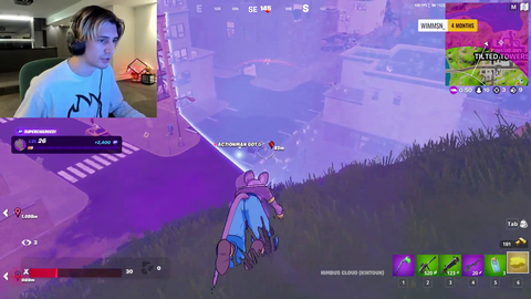 Random in fortnite rages when he dies with xqc (LOUD) (WARNING LOUD)