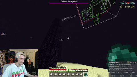 xQc loses it after getting a 17 min end world entry with Bajs Dragon