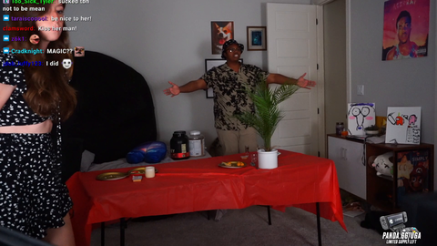 Troy performs a magic trick