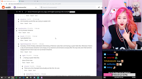 Korean Streamer is very grateful for her name FeelsStrongMan
