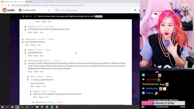Korean Streamer is very grateful for her name FeelsStrongMan