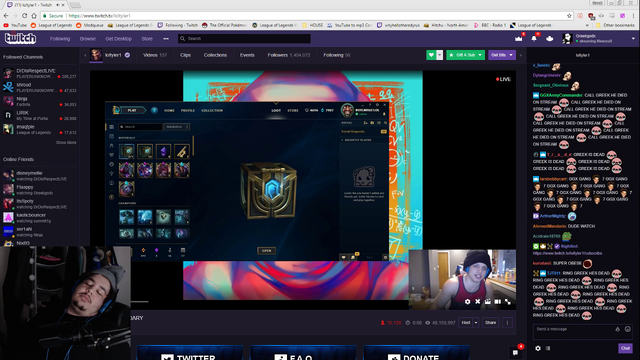 Tyler1 finds Greek "sleeping" while watching his stream