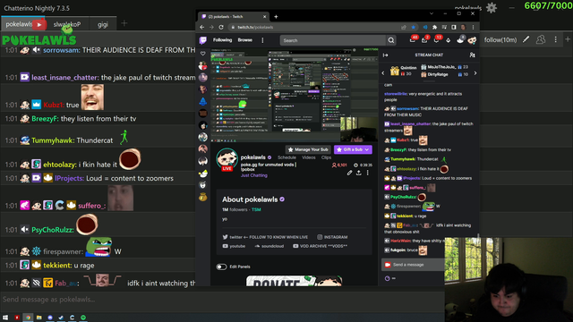 W streamers and their loud mics