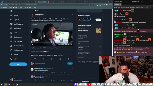 Earthquake hits during Hasan's stream