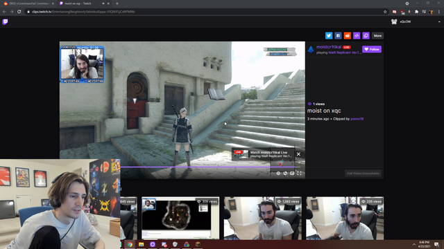 xQc response to moist