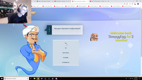 xQc trying to get Akinator to guess Adept