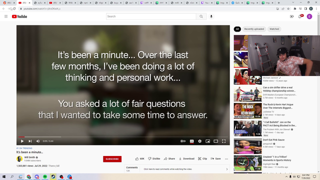 Erobb Looks at Will Smith’s Apology Video