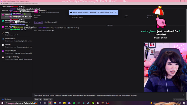 BASED Chatter in Emiru's ban appeal