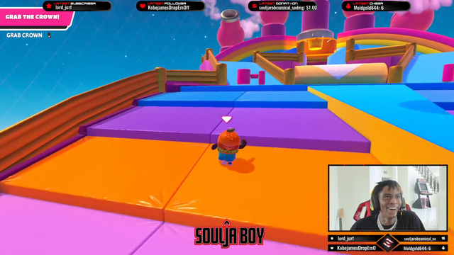 Soulja boy loses a 3v1 in fall guys