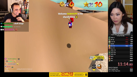 Squeex gets an interesting banner ad on Twitch