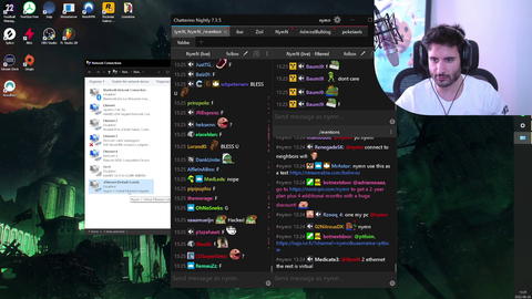 NymN disables his network while streaming