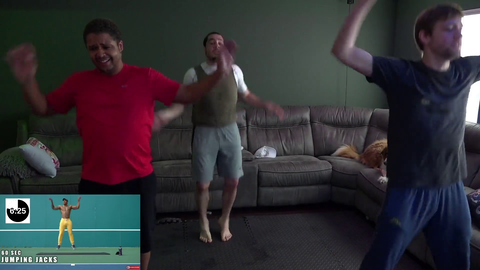 2 streamers and a soy working out