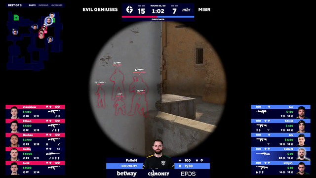 Fallen insane play on match point