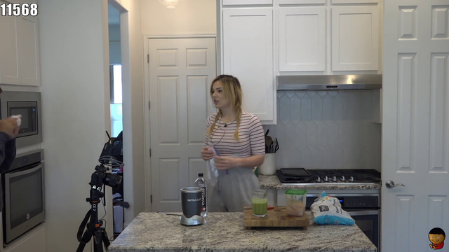 Nick chugs some water