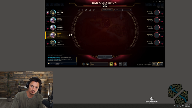 Xaryu goes through every emotion in Champ Select