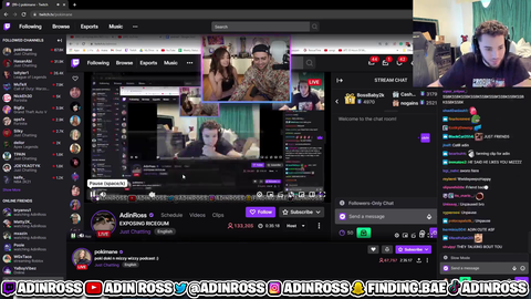 Adin Ross tunes into Pokimane's stream
