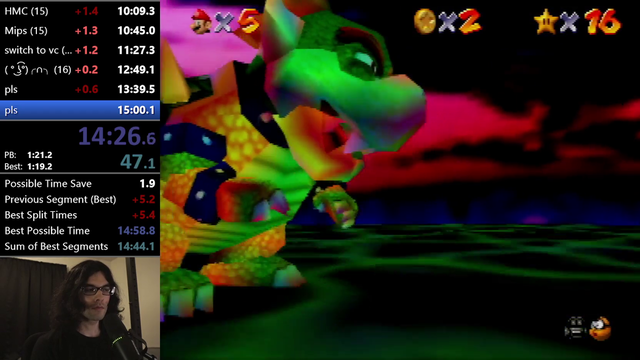 spedrunner slipperynip has achieved a 14:58.9 in the SM64 16 star category. He is the third runner to achieve a time under 15 minutes.