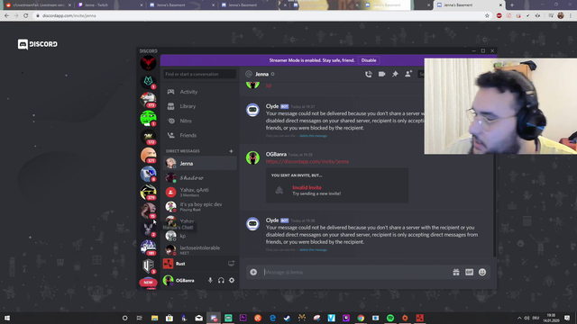 Jenna deleted her Discord