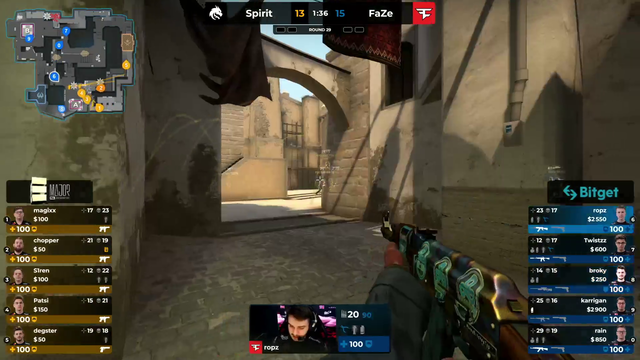 Amazing last round to close out the first game of Faze vs Team Spirit (PGL)