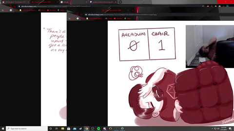 Arcadum gets amazing fan art from his community even while he’s just building a chair