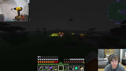 Michael Reeves automates strip mining for OTV Minecraft server